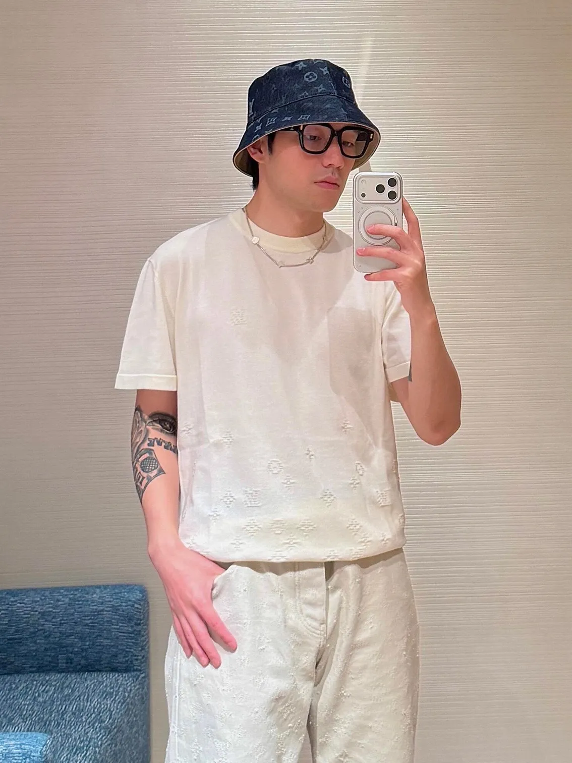 Louis Vuitton/Louis Vuitton Gradient presbyopic gradient jacquard short sleeves